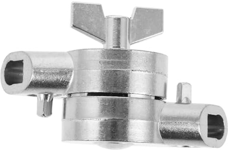 Hoement Beckenhalteradapter mit Gartenschlauchadapter Zinklegierung Silber Einfach zu Montieren Stabil für Cymbal Stacker und Hängende Becken | Montageaufsatz für Metallbecken, Leicht zu Befestigen, Stabiler Ersatz für Trommelzubehör