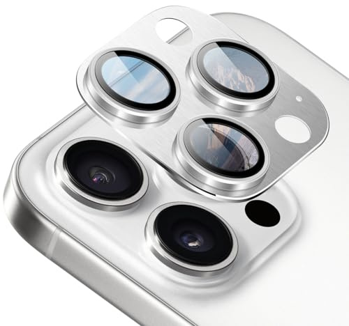 NicMool Protezione Fotocamera per iPhone 16 Pro/iPhone 16 Pro Max, Vetro Temperato Obiettivo Posteriore, Lega di Alluminio Pellicola Protettiva Fotocamera per iPhone 16 Pro/iPhone 16 Pro Max - Argento