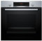 Bosch - Horno Multifunción, Serie 4, 60 cm. de ancho, Asistente de limpieza con agua, 3D Hotair, Acero, HBA514ES3