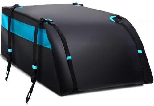WTGCZDHY Dachtasche Auto für Alfa Romeo Brera 2005-2011,wasserdichte Faltbare Dachkoffer Gepäckbox Mit 6 Türhaken Zahlenschloss Rutschfester Matte Tragetaschet,A-Blue-19立方120*100 * 45