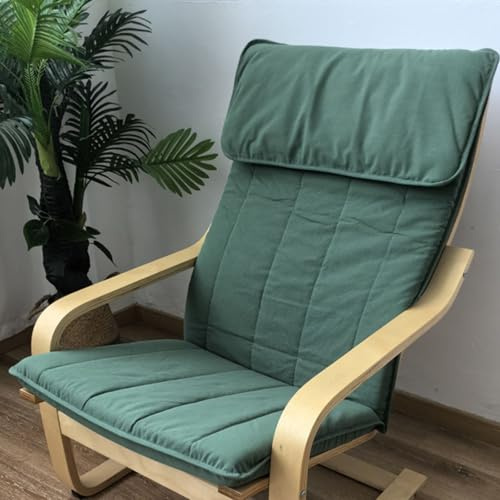 WEIDPHL Cuscino Di Ricambio Per Sedia Cotton Poang, Fodera Per Poltrona Multicolore, Cuscino in Tessuto Staccabile, Sedia Cotton Poang Imbottita Spessa,Verde