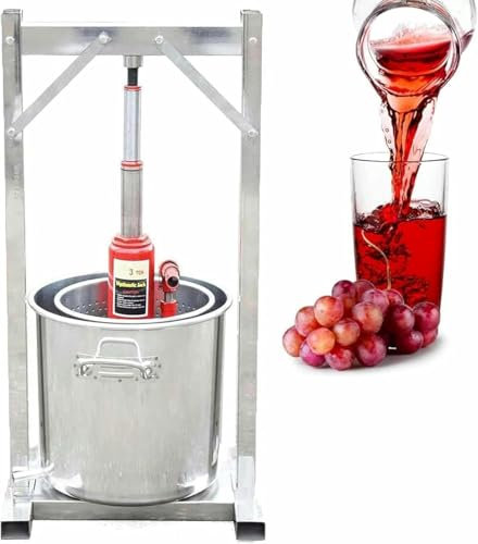 HOTAPEPU Prensa de Frutas, Prensa Manual para Vino de Frutas, Prensa Manual para Miel, para Jugo, Sidra, Vino, Aceite de Oliva, operación Manual