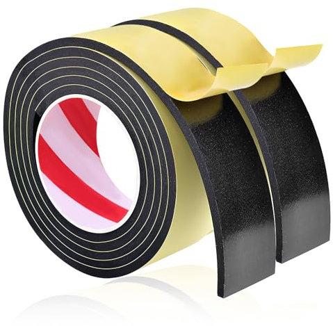 2 Rouleaux Patin Feutre Feutrine Autocollante pour Meuble, 22mm x 2m Patin Chaise, Patin Antiderapant Longueur Découpables, Feutrine Noire Protection Anti Vibration pour Chaises Tables Meubles