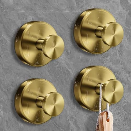 MANICAF Toallero sin taladrar en juego de 4 unidades – Ganchos con ventosa de acero inoxidable extra fuertes, inoxidables, ideal como gancho para toallas para baño y cocina – Ganchos de pared de alta