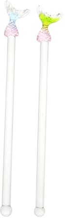 PRETYZOOM 4pcs Decorative Swizzle Sticks Mermaid Stirring Rods for Cocktail Stirrers Drinking Stirrers Fancy Cocktail Sticks for Coffee Mixer