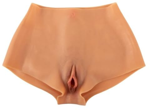CUPIDO TOYS Pantaloncino Mutanda con Vagina in Silicone, Slip Vagina Strapon con Canale Penetrabile, per Uomo o Trav o Transgender (L)