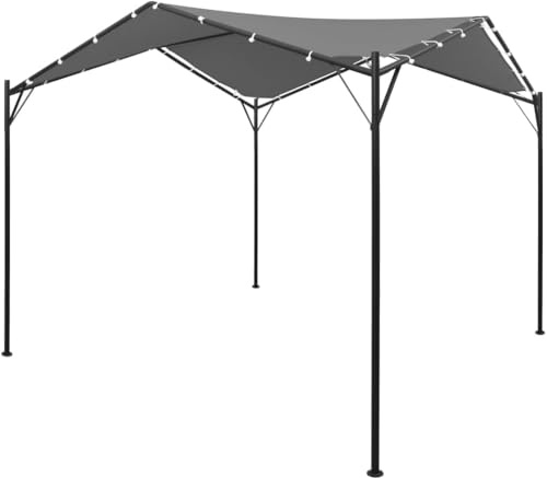 Emmtore Gartenpavillon Anthrazit 4x4m Pavillon Überdachung Partyzelt Pergola