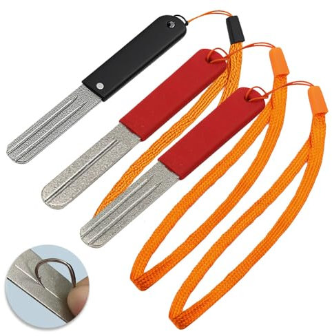 SJDOFU V-Groove Dart Sharpener, 3 PCS Hook Sharpener, Rapid Sharpening Tool With Handle Diamond Fish Hook for Sharpening Fish Hook Darts