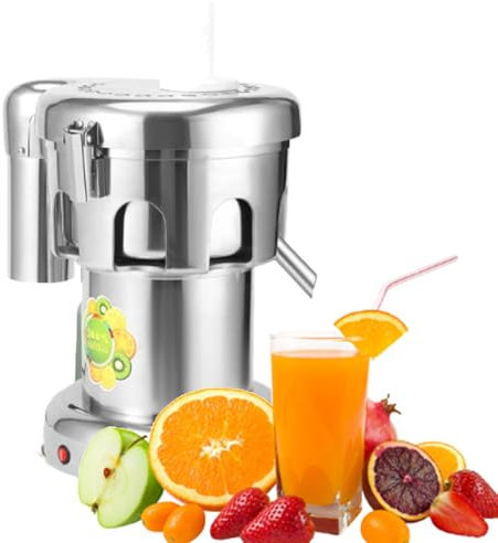 Exprimidor eléctrico comercial, exprimidor de frutas y verduras, exprimidor de cítricos eléctrico de 2800 RPM, exprimidor de cítricos centrífugo con filtro extraíble, fácil de limpiar
