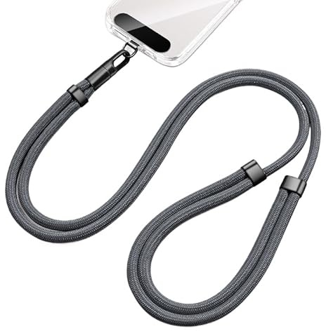 newplenty Chaîne de téléphone portable universelle, réglable, en double corde en nylon, robuste, confortable, avec boucle en métal, durable