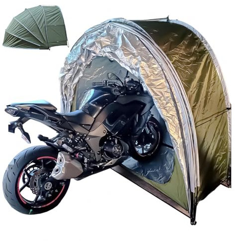 Fahrradgarage Hängen 2 in 1 Fahrradschuppen für Terrassenmöbel,Fahrrad,Motorrad Geräteschuppen Klein Fahrradgarage Wetterfest,Green