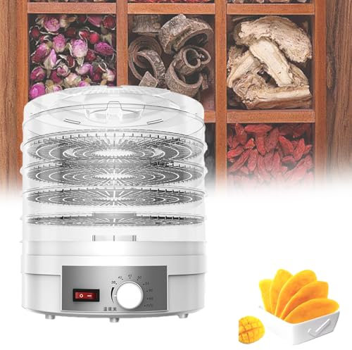 Food Dehydrator Machine 350W - Electric Dryer with 5 Removable Trays for Drying Fruits, Vegetables, Jerky, and Pet Treats - Ideal for Healthy Snacks and Food Preservation
