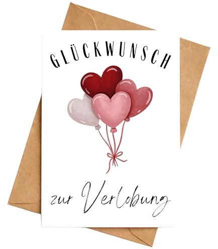 Palanemo Verlobungskarte Glückwunsch mit Umschlag Glückwunschkarte Gratulation Verlobung DIN A6