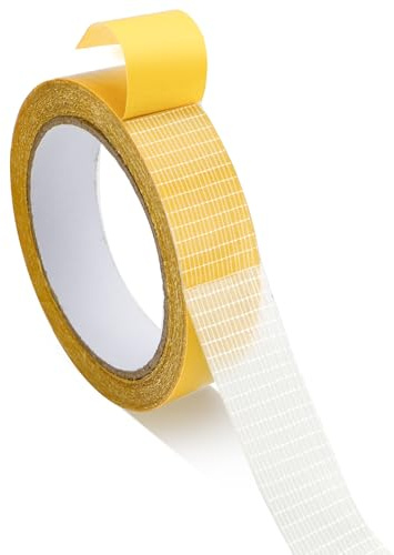 TYBYBB Klebeband Doppelseitig 2,5 cm x 10 m Saumband mit Hoher Klebkraft, Gardinen Kürzen Ohne Nähen Bügeln, Teppichklebeband Doppelseitig für Teppich, Teppichboden, Kunst