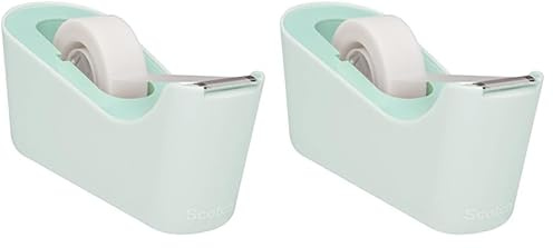 Scotch Klebeband-Abroller C18-M, Mint + Scotch Magic Unsichtbares Klebeband, 19 mm x 33 m, 1 Rolle/Packung (Packung mit 2)