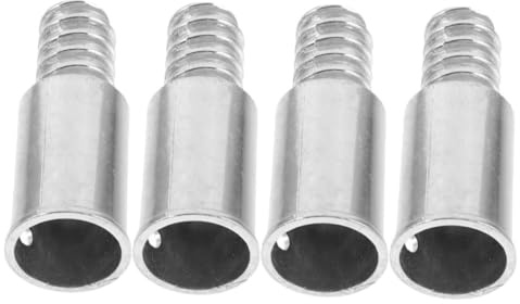 TOPPERFUN Threaded Tip Adapter 4pcs Metal American-style Broom Extension Pole Connector Stainless Steel Cleaning Pole Adapter for Telescoping Handles and Push Broom Repair