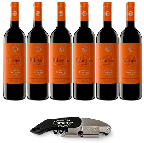 Vino Tinto Ribera del Duero D.O. – Pack 6 Botellas 6x75cl Tempranillo Joven Roble + Sacacorchos Premium - Caja Regalo Vino – Biberius de Bodegas Comenge