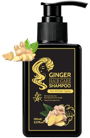 Ginger Shampoo - Cleaning, Dandruff Removal, Thickening, Scalp-Nourishing, Deep Cleanse & Oil Control, Helps Stop Loss For Stronger, Thicker, Longer Hair, Suitable For All Hair Types, Unisex(150ml)