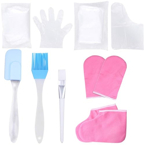 OUNONA Guantes Hidratantes y Máxima Retención de Calor Color Aleatorio de Parafina Material de Algodón y Silicona para Manos y Pies Ideales para Tratamientos en Casa