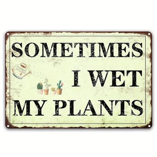 QIANSSE Rustic Metal Garden Plaques,Creative Gardening Gifts | Humorous Gardener Decor, Weather-Resistant Metal, for Plant Lovers & Garden Enthusiasts, Fence Yard Accent