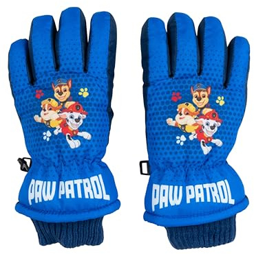 United Labels Paw Patrol barn vinter skidhandskar för pojkar, vinterhandskar vattentäta och vindtäta, snöhandskar, varma handskar för snowboard och skidåkning, blå