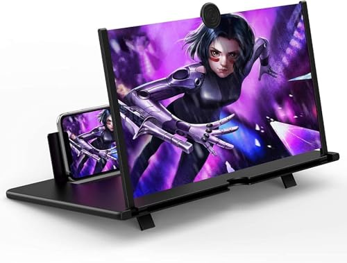Textiluxe 20 Inch Phone Screen Magnifier,HD Phone Amplifier with Folding Stand Holder Portable Movie Video Game Enlarger 3d Movies Phone Projector with All Smartphones