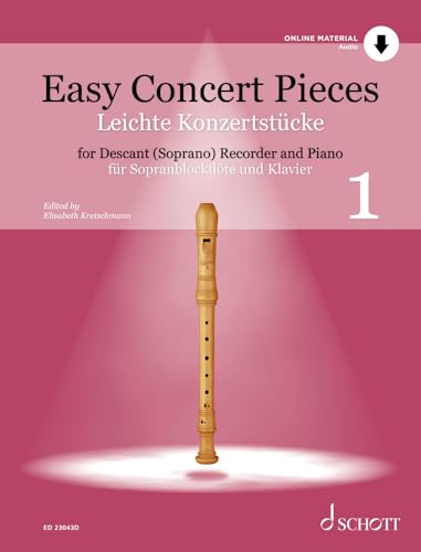 Easy Concert Pieces: 30 Pieces from 5 Centuries. Vol. 1. descant recorder and piano.