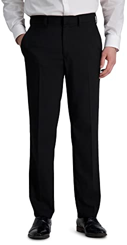 J.M. Haggar Men's Premium Stria Tailored Fit Suit Separate Pant, black 42Wx30L