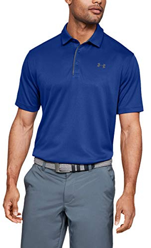 Under Armour Tech Golf Polo för män, Blå/grafit/grafit, 4XL