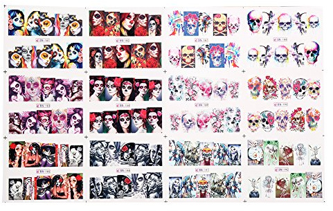 Halloween Nagelsticker, gotische Nailart Aufkleber für Kunstnägel Dekoration 2pcs