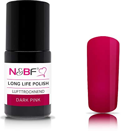 N&BF Long Life Nail Polish 15ml | Nagellack Dark Pink Rosa | robuste & langlebige Lacke (lufttrocknend) | Made in Germany | vegan & 7-free | long lasting Gellack ohne UV Licht