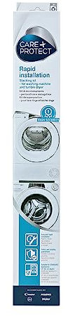 CARE + PROTECT Standard Stacking Kit for Washing Machines and Dryers, Suitable for Washing Machines with Depths of 47-60 cm, ONLY Compatible with Candy, Hoover, Baumatic Dryers with Depth 58cm