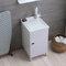 Kiamami Valentina Mueble con Lavabo de 45 cm Blanco con Lavabo y Tabla de Lavado | Pratico