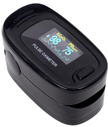 CONTEC CMS50NA Pulse Oximeter Fingertip Blood Oxygen Saturation Monitor SpO2 and PR Value Waveform Blood Oxygen Neck/Wrist Corda, Black