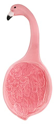 Keramik-Löffelablage mit Tiermotiv, Flamingo-Design