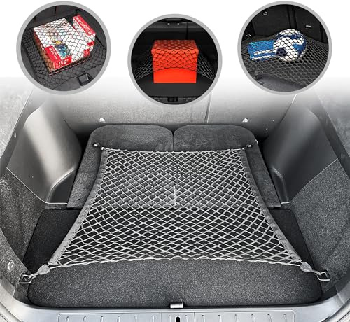 Floor Style Trunk Mesh Cargo Net for Tesla Model X 2016-2023 - Car Accessories - Premium Trunk Organizer and Storage - Cargo Net for SUV - Vehicle Carrier Organizer for Tesla Model X