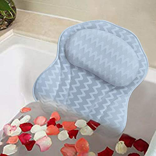 HAIBI Badewannenkissen, Ergonomische Badewanne Kissen Für Hals Kopf Schulter Mit Air Mesh Für Atmungsaktive Komfort Badezimmerzubehör