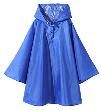 Poncho Pluie Enfant Ultra Léger Couleur Unie Cape Veste de Pluie Manteaux Imperméables avec Capuche pour Garçon Fille