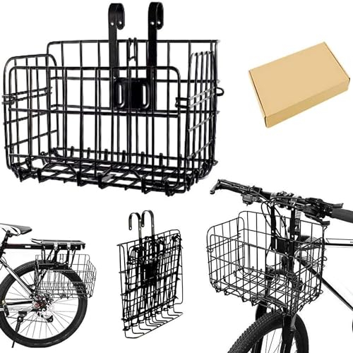 CEASELESLY Fahrradkorb,Fahrradkorb Faltbar,Fahhradkorb Korb vorne,Faltbarer Fahrradkörbe aus Stahl Montage am vorderen Lenker oder am hinteren Gepäckträger für Studenten/Bergsteiger/Cam