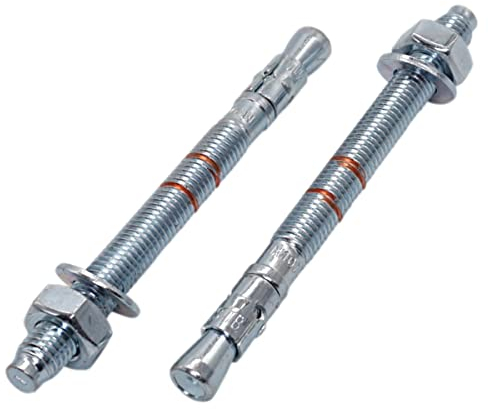 (10 Stück) Keilanker M12 x 110 mm Metalldübel Durchgangsbolzen Mauerwerk Befestigung Beton Spreizanker (10, M12 x 110 mm)