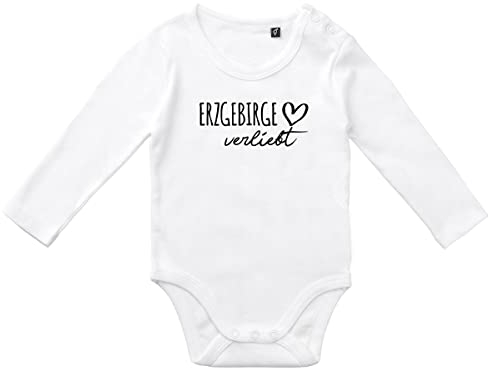 Huuraa Unisex Strampler Erzgebirge verliebt Geschenk Größe 68 White Bio Baumwolle Fairtrade Erzgebirge Souvenir