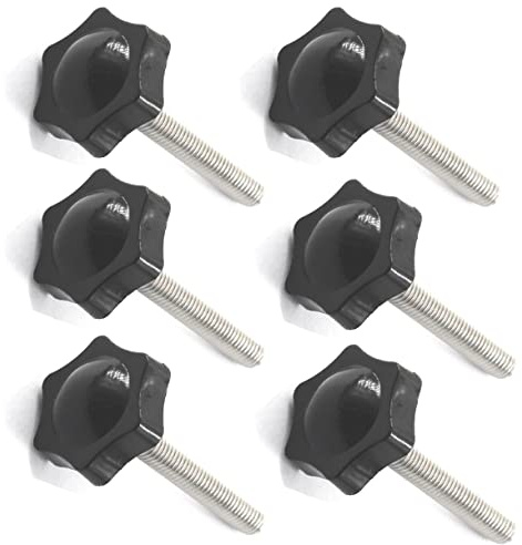 6 Stück M10 x 20 mm Edelstahlgewinde Ersatz-Stern-Handknauf Anziehen Rändelschraube Handfestziehknopf Schraube