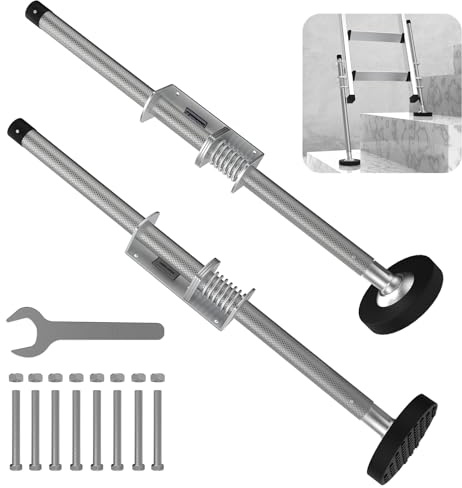 KARRYTON Niveladores de Escalera para escaleras Tipo II, I e IA de hasta 32 pies, con Patas de extensión Ajustables y roscadas Antideslizantes para escaleras y Todas Las Superficies, par (versión