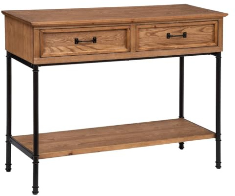 Meuble Console 2 tiroirs en Bois et Métal H 85 cm - Atmosphera