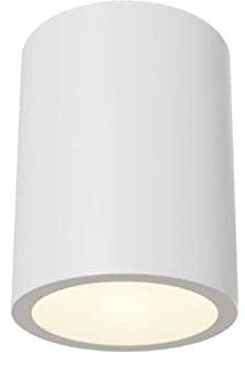 Partenopeautensili® Plafoniera moderna lampada Porta Faretto da soffitto in gesso verniciabile luce LED 60W per faretti GU10 tensione ingresso 230V (Senza Lampadina, Rotondo)