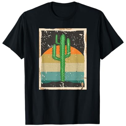 Retro Saguaro Sunset Funny Cactus Opuntia Cactaceae Lovers T-Shirt