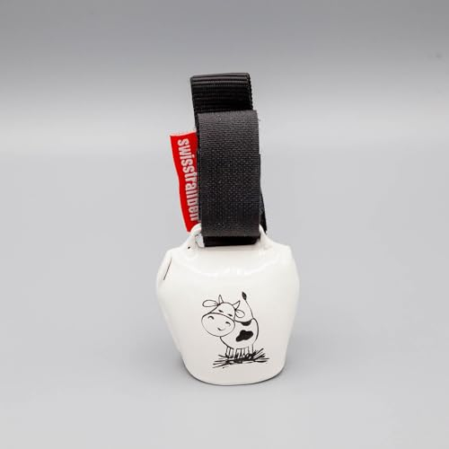 swisstrailbell® White Kuh ELSA mit schwarzem Magnetband