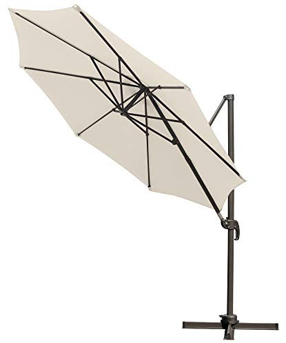 Blümme 3M Cantilever Parasol Roma Outdoor Umbrella 360° Rotation Sun Shade Shelter Cream with Crank Handle