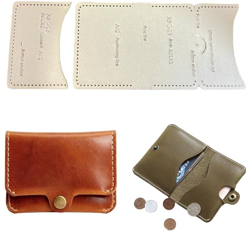 RIVEENY Leather Pattern Card Holder Wallet Template, Leather Templates for Card Bag, Shoulder Bag Acrylic Template (BXC-23)