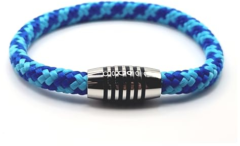 Armband Lagoon aus farbintensiven Paracord-Segeltau mit schwarz emailliertem Edelstahlmagnetverschluss (20.5)